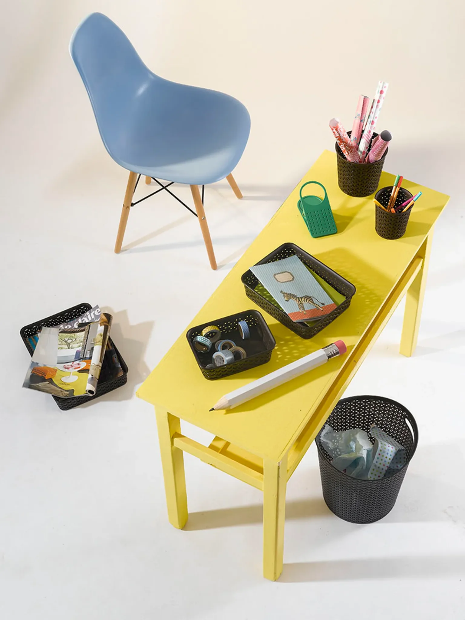Curver MyStyle Organizer Tray A5 – Rattan-Optik, Dunkelbraun
